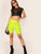 Neon Lime Fishnet Mesh Overlay Cycling Shorts