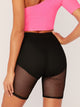 Fishnet Overlay Knicker Insert Cycling Shorts