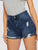 Ripped Cuffed Hem Denim Shorts