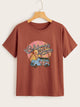 Car & Letter Print Tee
