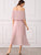 Pleated Ruffle Trim Off Shoulder Chiffon Dress