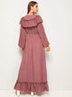 Polka Dot Ruffle Trim Flounce Hem Dress