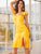 SBetro Split Ruffle Hem Backless Dress