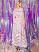 Crescent Print Belted Maxi Dress