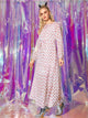Crescent Print Belted Maxi Dress