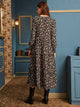 Ditsy Floral Print Frill Trim Dress Without Belt