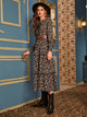 Ditsy Floral Print Frill Trim Dress Without Belt