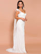 Missord Split Thigh Asymmetrical Neck Maxi Prom Dress
