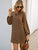 Notch Neck  All Over Print Tunic Dress