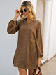 Notch Neck  All Over Print Tunic Dress