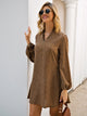 Notch Neck  All Over Print Tunic Dress