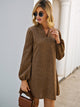 Notch Neck  All Over Print Tunic Dress