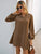 Notch Neck  All Over Print Tunic Dress