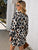 Notched Collar Leopard Print Dress