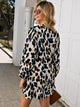 Notched Collar Leopard Print Dress