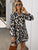 Notched Collar Leopard Print Dress