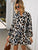 Notched Collar Leopard Print Dress