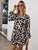 Notched Collar Leopard Print Dress