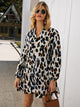 Notched Collar Leopard Print Dress