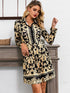 Glamaker Scroll Print Button Front Shirt Dress
