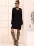 Keyhole Neck Drop Shoulder Tee Dress