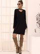 Keyhole Neck Drop Shoulder Tee Dress