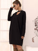 Keyhole Neck Drop Shoulder Tee Dress