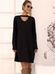 Keyhole Neck Drop Shoulder Tee Dress