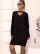 Keyhole Neck Drop Shoulder Tee Dress