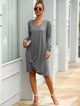 V Neck Twist Hem Tee Dress