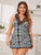 Plus Snakeskin Contrast Lace Split Side Dress