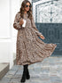 Tie Front Leopard Print A-line Dress