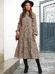 Tie Front Leopard Print A-line Dress