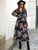 Floral Print Surplice Front Split Thigh Dress