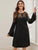Contrast Lace Bell Sleeve Tunic Dress