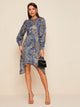 Asymmetric Hem Graphic Print Dress