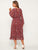 Floral Print Ruffle Trim Chiffon Dress