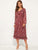 Floral Print Ruffle Trim Chiffon Dress