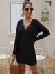 Eyelash Lace Trim V Neck Dress
