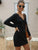 Eyelash Lace Trim V Neck Dress