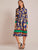 Floral Print Slit Hem Belted Shirt Dress