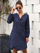 Polka Dot Notched Neck Shirt Dress