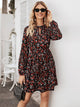 Floral Print Keyhole Front A-line Dress