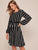 Striped Self Tie Bishop Sleeve Dress