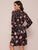 Floral Print Ruched Sleeve Asymmetric Hem Dress