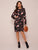 Floral Print Ruched Sleeve Asymmetric Hem Dress