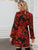 Floral Print Flounce Sleeve Dress
