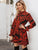 Floral Print Flounce Sleeve Dress