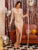 Cut Out Front Ruched Split Thigh Sequin Dress