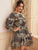 Floral Print Frill A-line Dress